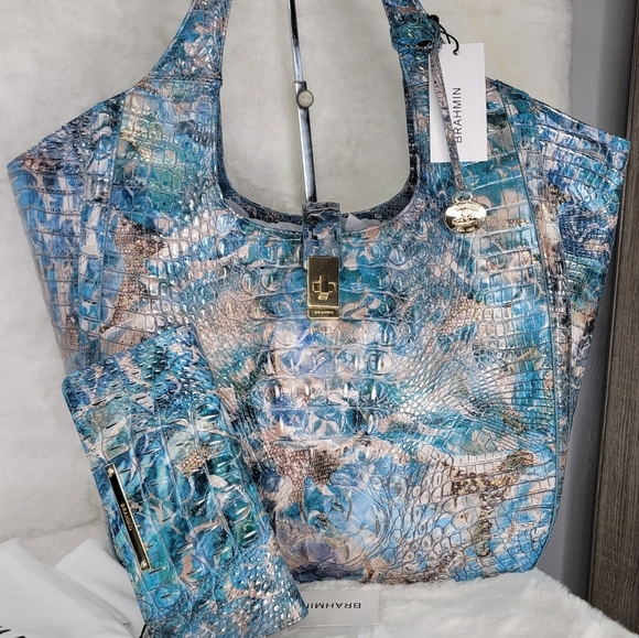 NWT ✨ BRAHMIN 2 SET Designer Purse Bag Wallet NWT Melbourne Italian Leather - Picture 14 of 15